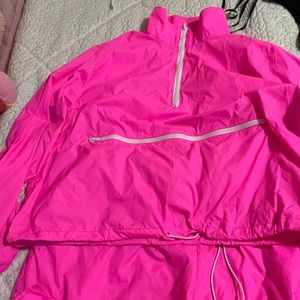 Pink windbreaker jogging suit